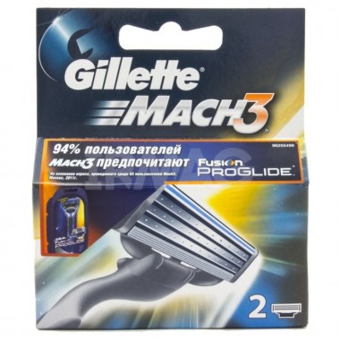 сменные лезвия Gillette Mach3 2шт упаковка (цена за упаковку)