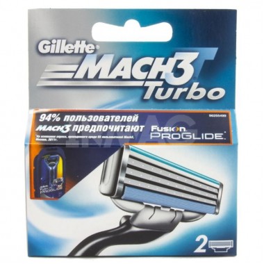 сменные лезвия Gillette Mach3 Турбо 2шт