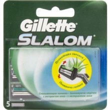 сменные лезвия Gillette Slalom зеленая упаковка 5шт (цена за 1шт)