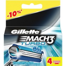 сменные лезвия Gillette Mach3 Turbo упаковка 4шт (цена за 1шт)