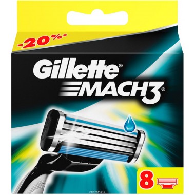 Сменные лезвия Gillette Mach3 упаковка 8шт (цена за 1шт)