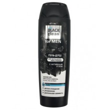 BLACK clean for MEN гель-душ для мытья волос,тела и бороды с активным углем 400мл.